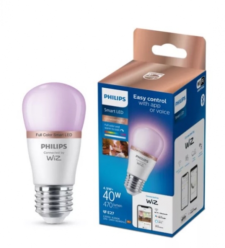 LÂMPADA LED INTELIGENTE PHILIPS WFB 40W P45 E27 922-65 RGB 1PF/6