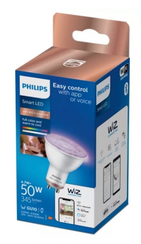LÂMPADA LED INTELIGENTE PHILIPS WFB 50W GU10 922-65 RGB 1PF/6