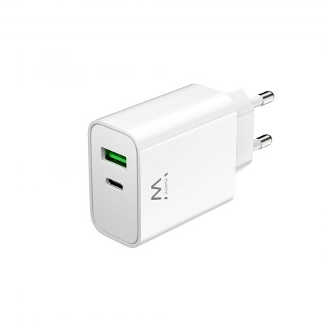 Carregador Rápido USB-C e QC3.0 30W EWENT EW1325  