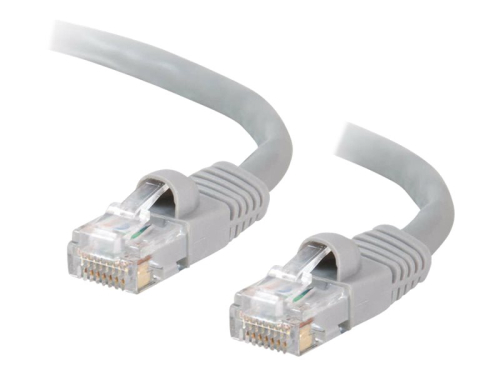 C2G Cat5e Booted Unshielded (UTP) Network Patch Cable - Cabo patch - RJ-45 (M) para RJ-45 (M) - 50 cm - PTNB - CAT 5e - moldado, sem nós, entrançado - cinza
