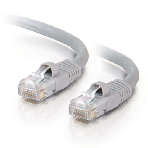 Cabo Patch de rede C2G Cat5e Booted Unshielded (UTP) RJ-45 (M) para RJ-45 (M) de 10 m, moldado, sem nós, entrançado, cinza