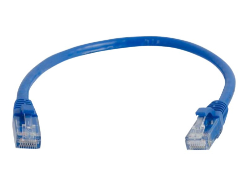 C2G Cat5e Booted Unshielded (UTP) Network Patch Cable - Cabo patch - RJ-45 (M) para RJ-45 (M) - 50 cm - PTNB - CAT 5e - moldado, sem nós, entrançado - azul