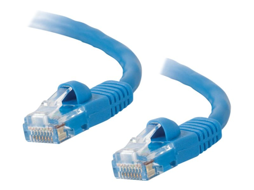 C2G Cat5e Booted Unshielded (UTP) Network Patch Cable - Cabo patch - RJ-45 (M) para RJ-45 (M) - 1 m - PTNB - CAT 5e - moldado, sem nós, entrançado - azul