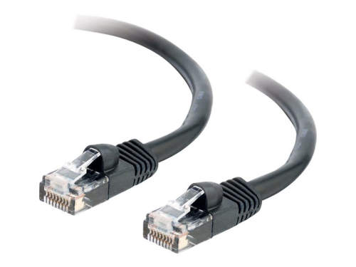 C2G Cat5e Booted Unshielded (UTP) Network Patch Cable - Cabo patch - RJ-45 (M) para RJ-45 (M) - 3 m - PTNB - CAT 5e - moldado, sem nós, entrançado - preto