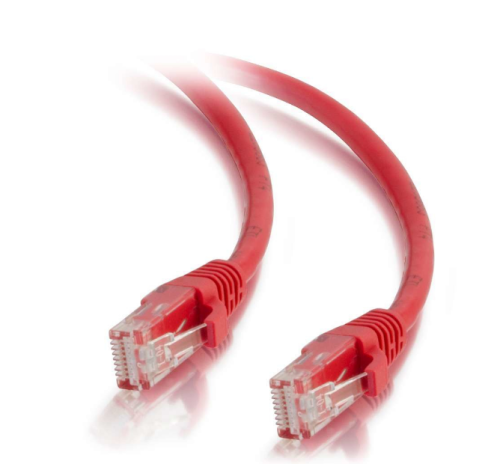 Cabo de rede C2G Cat5e Cabo patch RJ-45 (M) para RJ-45 (M) de 3 m PTNB, moldado, sem nós, entrançado e vermelho