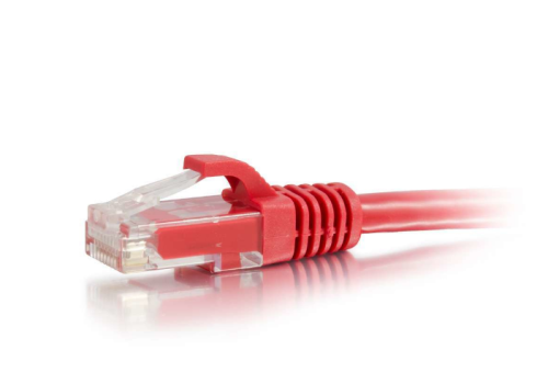 Cabo de rede C2G Cat5e Cabo patch RJ-45 (M) para RJ-45 (M) de 3 m PTNB, moldado, sem nós, entrançado e vermelho