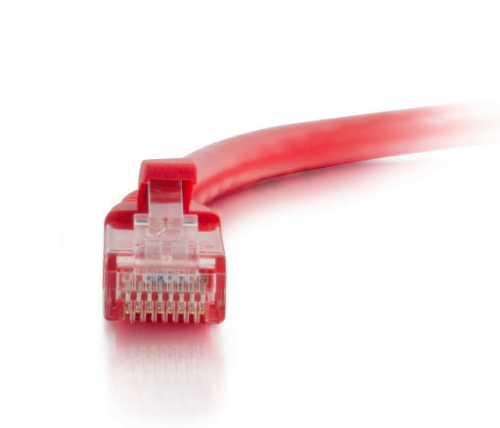 Cabo de rede C2G Cat5e Cabo patch RJ-45 (M) para RJ-45 (M) de 3 m PTNB, moldado, sem nós, entrançado e vermelho