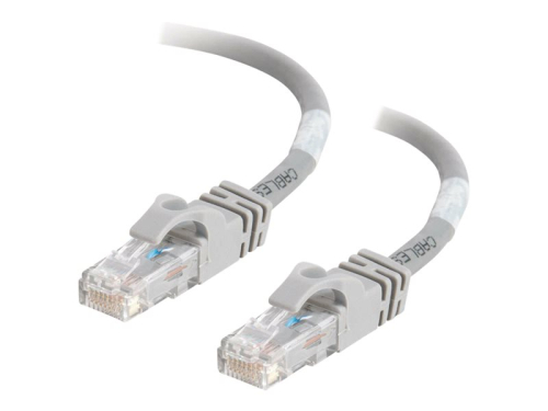 C2G Cat6 Booted Unshielded (UTP) Network Patch Cable - Cabo patch - RJ-45 (M) para RJ-45 (M) - 50 cm - PTNB - CAT 6 - moldado, sem nós, entrançado - cinza