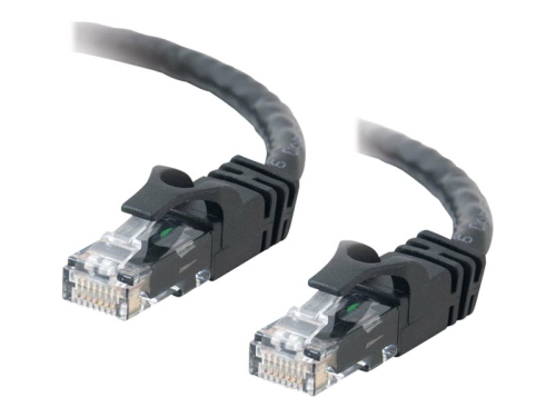 C2G Cat6 Booted Unshielded (UTP) Network Patch Cable - Cabo patch - RJ-45 (M) para RJ-45 (M) - 1 m - PTNB - CAT 6 - moldado, sem nós, entrançado - preto