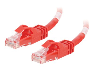 C2G Cat6 Booted Unshielded (UTP) Network Patch Cable - Cabo patch - RJ-45 (M) para RJ-45 (M) - 1 m - PTNB - CAT 6 - moldado, sem nós, entrançado - vermelho