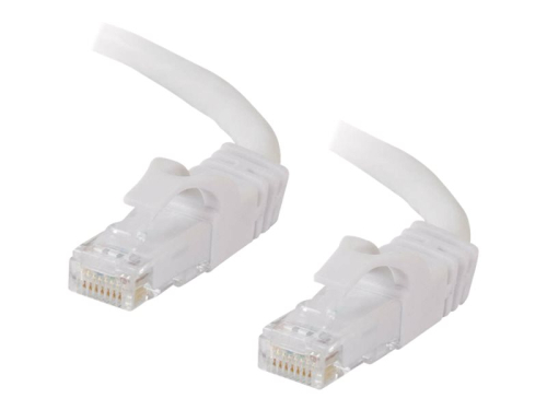 C2G Cat6 Booted Unshielded (UTP) Network Patch Cable - Cabo patch - RJ-45 (M) para RJ-45 (M) - 50 cm - PTNB - CAT 6 - moldado, sem nós, entrançado - branco