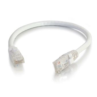 Cabo de rede C2G Cat6 Booted Unshielded (UTP) Network Patch Cable RJ-45 (M) para RJ-45 (M) de 5 m PTNB CAT 6 moldado, sem nós, entrançado, branco