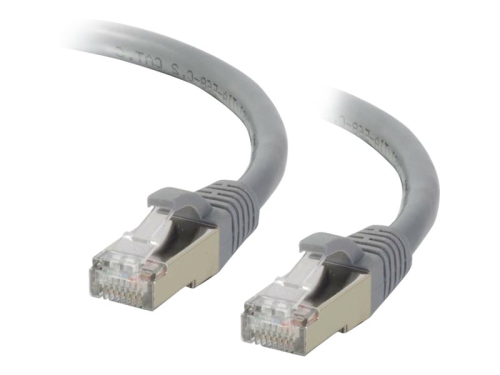 C2G Cat6a Booted Shielded (STP) Network Patch Cable - Cabo patch - RJ-45 (M) para RJ-45 (M) - 5 m - PTB - CAT 6a - moldado, sem nós, entrançado - cinza