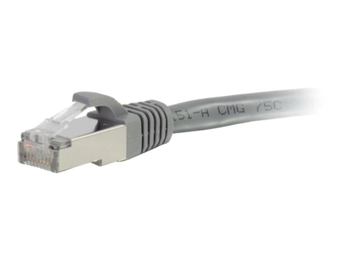 C2G Cat6a Booted Shielded (STP) Network Patch Cable - Cabo patch - RJ-45 (M) para RJ-45 (M) - 5 m - PTB - CAT 6a - moldado, sem nós, entrançado - cinza