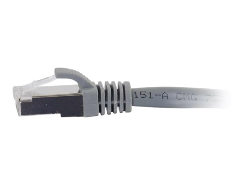 C2G Cat6a Booted Shielded (STP) Network Patch Cable - Cabo patch - RJ-45 (M) para RJ-45 (M) - 5 m - PTB - CAT 6a - moldado, sem nós, entrançado - cinza