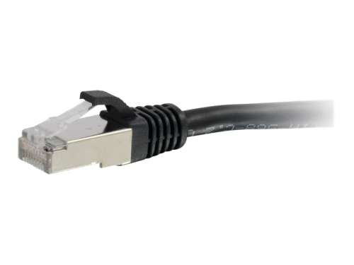 Cabos de Rede C2G Cat6a Booted Shielded Network RJ-45 (M) para RJ-45 (M) 0.5 m PTB CAT 6a moldado, sem nós, entrançado - preto