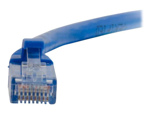 C2G Cat5e Booted Unshielded (UTP) Network Patch Cable - Cabo patch - RJ-45 (M) para RJ-45 (M) - 30 cm - PTNB - CAT 5e - moldado, sem nós, entrançado - azul