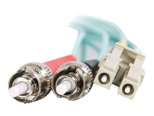 Cabo de rede C2G 85541 LC-ST multi-modos (M) para multi-modo LC (M)  2 mt  fibra óptica  duplex  50 / 125 micron  OM3  sem halogéneo Azul agua