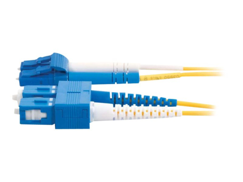 C2G LC-SC 9/125 OS1 Duplex Singlemode PVC Fiber Optic Cable (LSZH) - Cabo patch - modo único SC (M) para monomodo LC (M) - 2 m - fibra óptica - duplex - 9 / 125 microns - OS1 - sem halogéneo - amarelo