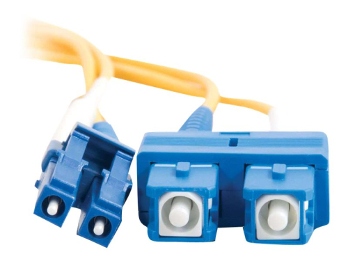 C2G LC-SC 9/125 OS1 Duplex Singlemode PVC Fiber Optic Cable (LSZH) - Cabo patch - modo único SC (M) para monomodo LC (M) - 2 m - fibra óptica - duplex - 9 / 125 microns - OS1 - sem halogéneo - amarelo