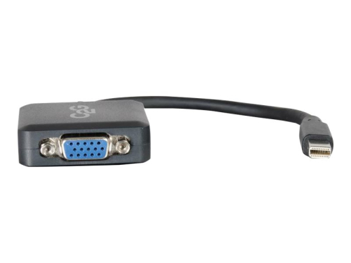 C2G 20cm Mini DisplayPort to VGA Adapter - Thunderbolt to VGA Converter M/F - Black - Adaptador VGA - Mini DisplayPort (M) para HD-15 (VGA) (F) - 20 cm - preto