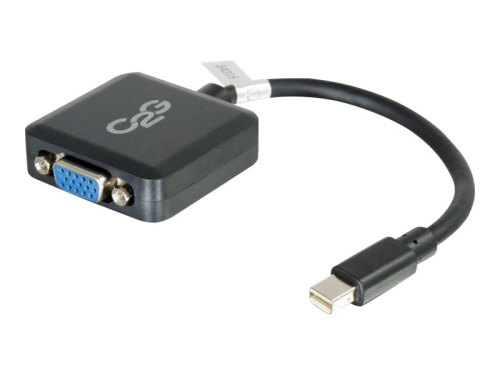 C2G 20cm Mini DisplayPort to VGA Adapter - Thunderbolt to VGA Converter M/F - Black - Adaptador VGA - Mini DisplayPort (M) para HD-15 (VGA) (F) - 20 cm - preto