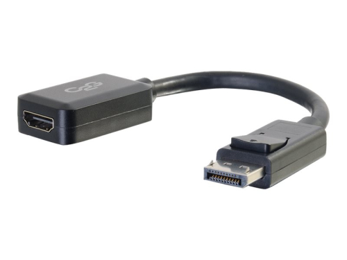 C2G 8in DisplayPort to HDMI Adapter Converter - M/F - Adaptador de vídeo - DisplayPort macho para HDMI fêmea - 20.3 cm - blindado - preto