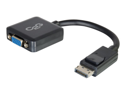 C2G 8in DisplayPort to VGA Adapter Converter - M/F - Cabo DisplayPort - DisplayPort (M) para HD-15 (VGA) (F) - 20.32 cm - travada - preto