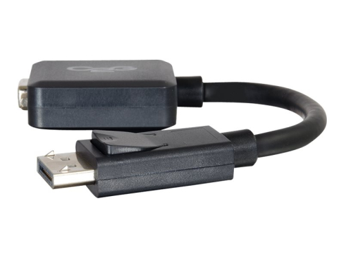 C2G 8in DisplayPort to VGA Adapter Converter - M/F - Cabo DisplayPort - DisplayPort (M) para HD-15 (VGA) (F) - 20.32 cm - travada - preto