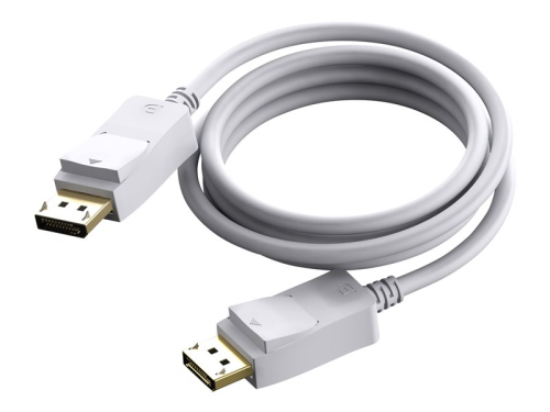 VISION Professional installation-grade DisplayPort cable - LIFETIME WARRANTY - version 1.2 4K - gold connectors - supports 1 mbps bidirectional aux channel and hotplug - DP (M) to DP (M) - outer diameter 7.3 mm - 28 AWG - 2 m - white