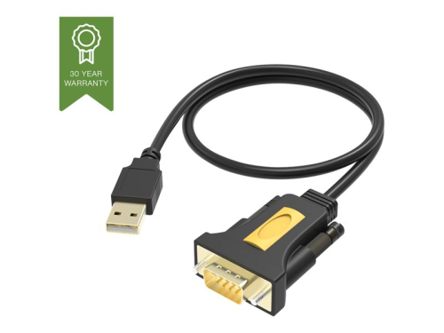 VISION Professional installation-grade USB-A to Serial RS-232 adapter - LIFETIME WARRANTY - works with mac and pc - installed as standard com port - 480 mbps - voltage to 5v - supports all data signals - USB-A 2.0 (M) to 9-Pin D-Sub (M) - driver on U