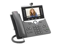 Telefone com câmara digital, interface Bluetooth Cisco IP Phone 8865 - Videofone IP IEEE 802.11a/b/g/n/ac (Wi-Fi) - SIP, SDP - 5 linhas - carvão vegetal CP-8865-K9=