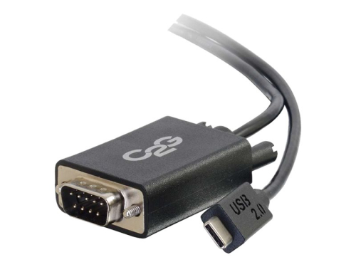 C2G USB 2.0 USB C to DB9 Serial RS232 Adapter Cable Black - Cabo USB/serial - DB-9 (M) para 24 pin USB-C (M) - conector C reversível - preto