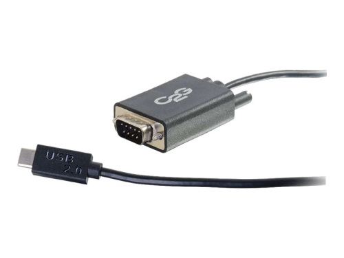 C2G USB 2.0 USB C to DB9 Serial RS232 Adapter Cable Black - Cabo USB/serial - DB-9 (M) para 24 pin USB-C (M) - conector C reversível - preto