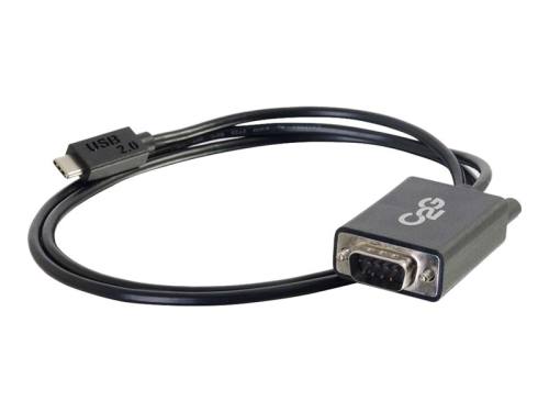 C2G USB 2.0 USB C to DB9 Serial RS232 Adapter Cable Black - Cabo USB/serial - DB-9 (M) para 24 pin USB-C (M) - conector C reversível - preto
