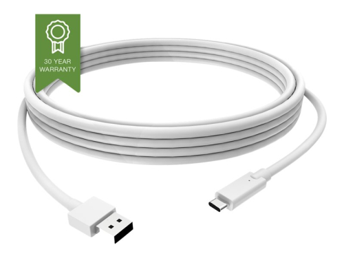 Cabo USB Tipo A para 24 pin USB C  VISION Professional USB-C 3.1 (M)  USB-A 3.0 (M)22+30 AWG 1MT Branco