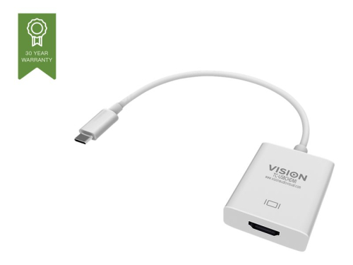 Adaptador Vídeo externo USB-C 3.1 USB-C para HDMI VISION Professional 4K 30 Hz (M) HDMI (F) TC-USBCHDMI
