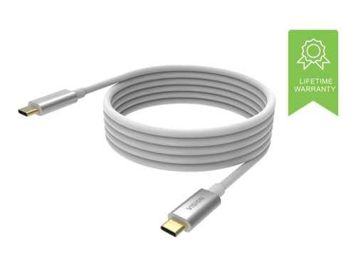 VISION Professional installation-grade USB-C cable - LIFETIME WARRANTY - bandwidth up to 10 gbit/s - supports 3A charging current - USB-C 3.1 (M) to USB-C 3.1 (M) - outer diameter 4.5 mm - 22+30 AWG - 4 m - white