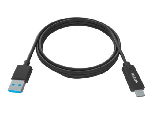 Cabo USB Tipo-C VISION TC 2MUSBCA/BL USB Tipo A para 24 pin USB-C  2 mt  3A  USB-C 3.1 (M) to USB-A 3.0 (M) 22+30 AWG Preto