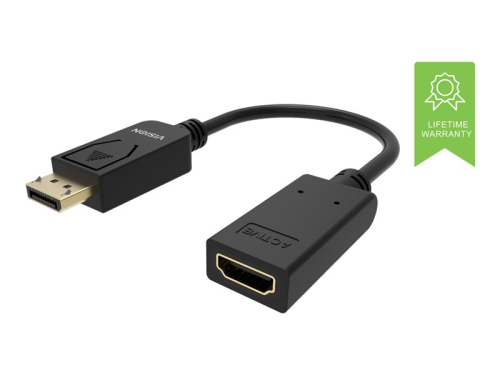 Adaptador Vídeo DisplayPort HDMI VISION Professional 4K 60Hz Versão 1.3 HDMI 2.0  DP (M) HDMI (F) 30 AWG Preto