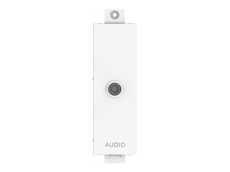 kit de placa de instalação modular com snap-ins e cabos VISION TC3 Techconnect Modular AV Faceplate  3.5 mm minijack module for use with stereo audio cable  TRS Branco