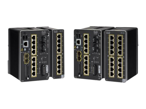 Redes Switch Cisco Catalyst IE3300 Rugged Series Interruptor  Administrado 10 x 10/100/1000 (8 PoE+) + 2 x SFP montável em trilho DIN PoE+ (360 W) potência DC