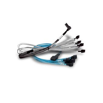 Broadcom - Cabo interno SAS - Slim SAS (SFF-8654) (M) para U.2 (SFF-8639) - 1 m