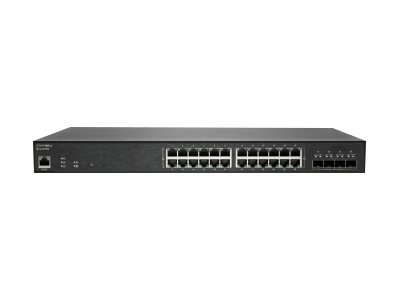 Switch 24 Portas SonicWall SWS14-24FPOE, Interruptor, Administrado, 24 x 10/100/1000 (PoE+) + 4 x 10 Gigabit SFP+ , montável em trilho, PoE+ (410 W), 02-SSC-2468