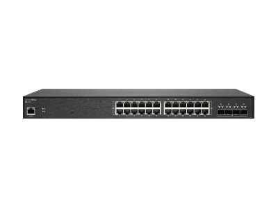 Switch 24 Portas SonicWall SWS14-24, Interruptor , Administrado , 24 x 10/100/1000 + 4 x 10 Gigabit SFP+ , montável em trilho 02-SSC-2467