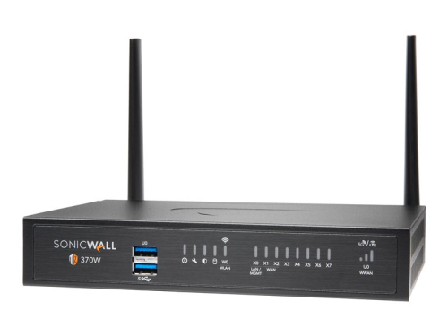 Dispositivo de Segurança Firewalls, GigE, Wi-Fi 5,  2.4 GHz, 5 GHz SonicWall TZ370W, secretária, 02-SSC-8058