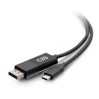 Adaptador de Cabo de Vídeo C2G 0.9m USB-C to DisplayPort 24 pin USB-C (M) para DisplayPort (M) 90 cm suporte de 4K preto
