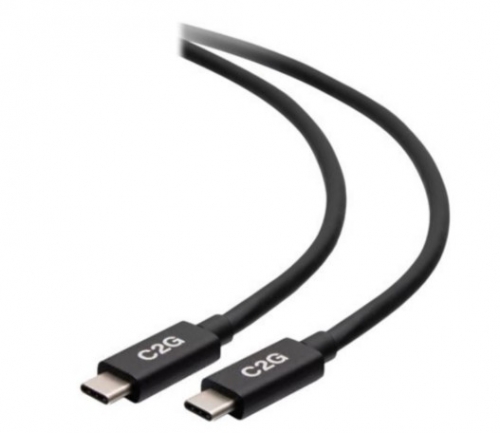 Cabo USB-C (M) para USB-C (M) USB 2.0 / USB 3.2 / USB4 / Thunderbolt 3 20 V 5 A 1 m C2G C2G28878
