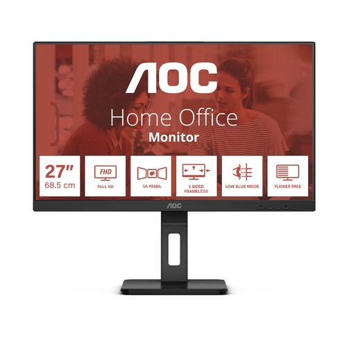 Monitor LED 27 polegadas AOC 27E3QAF - preto texturizado
