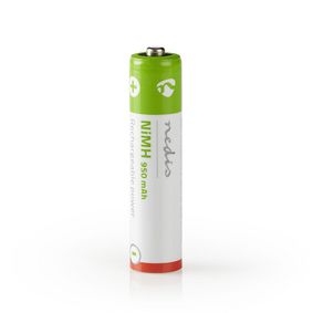 Bateria NiMH recarregável AAA Nedis BANM9HR034B 1,2 V DC, 950 mAh, Pré-carregado, Pacote com 4